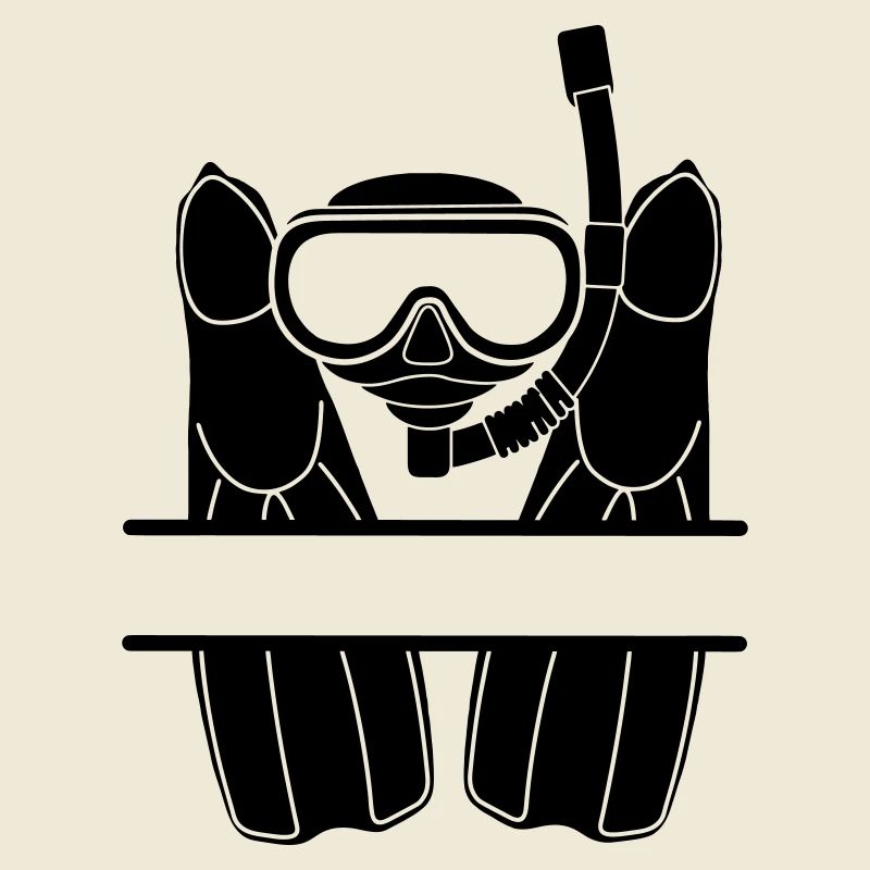 Snorkel goggles with webbed name banner