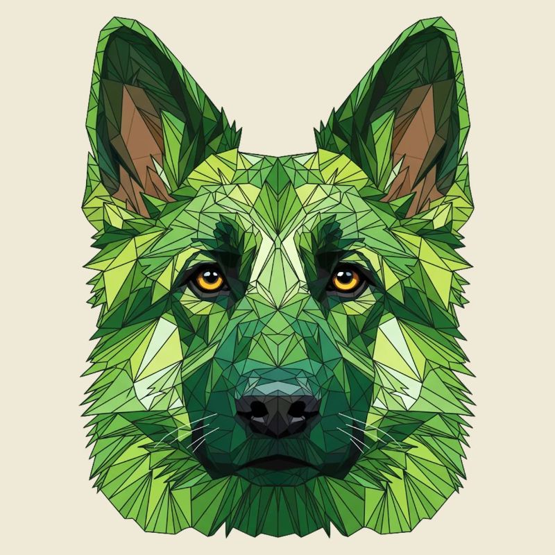 Grüner Polygonwolf