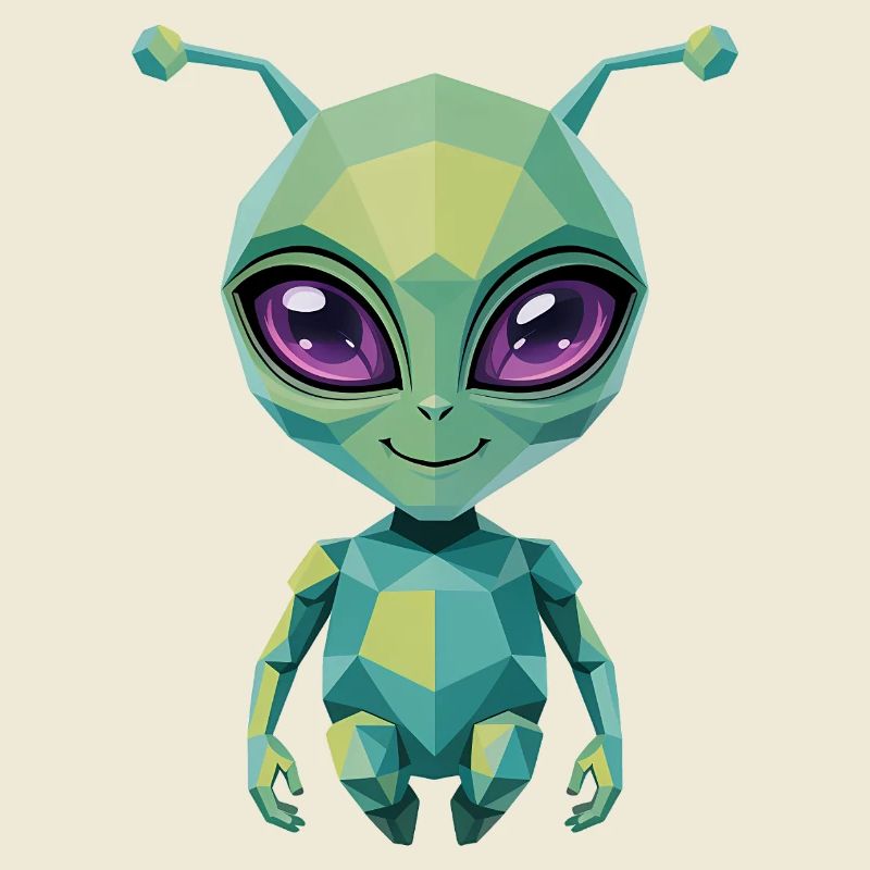 Alien - Cool Low Poly  Logo