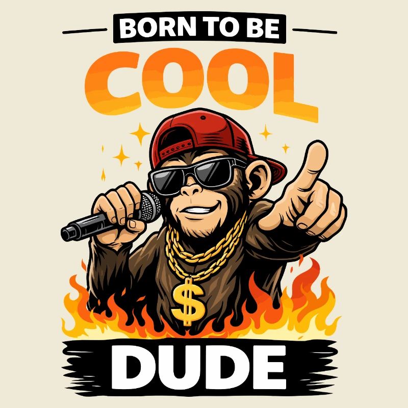Born to Be Cool Dude Monkey