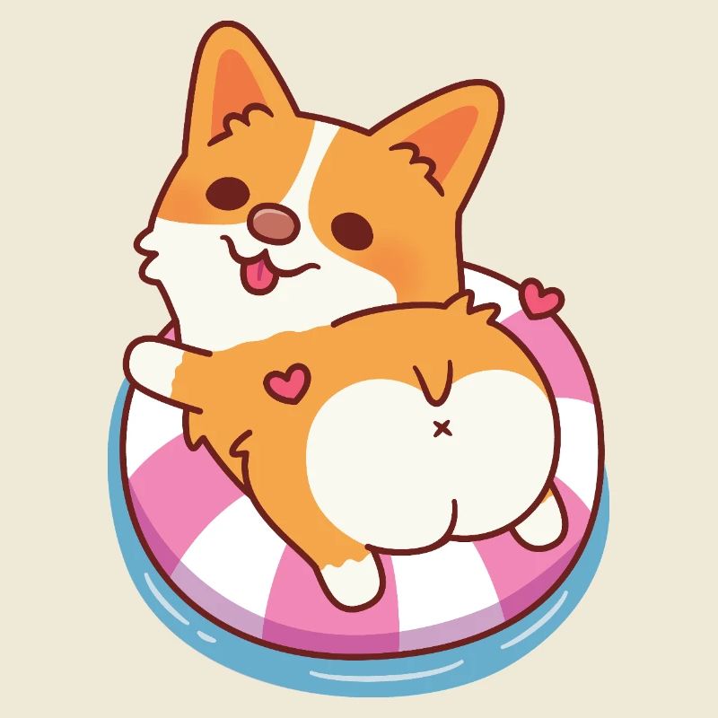 Cute Corgi Chilling On Pool Float Summer