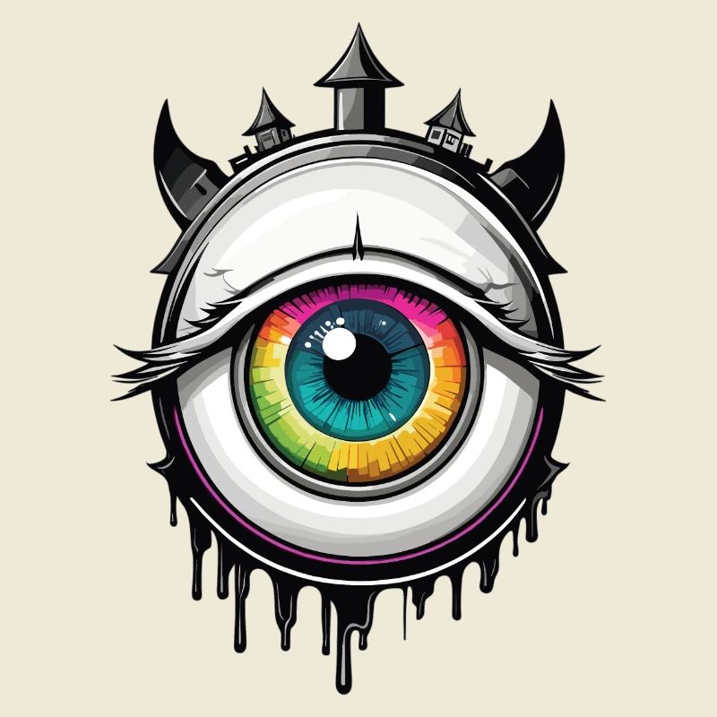 Oeil avec cornes
