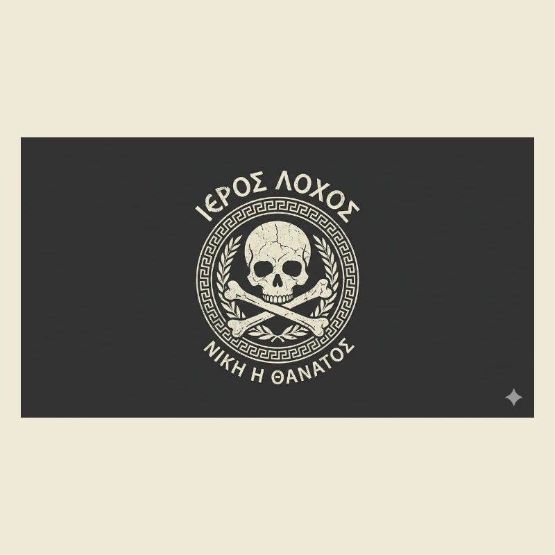 Skull in Laurel Circle Pattern