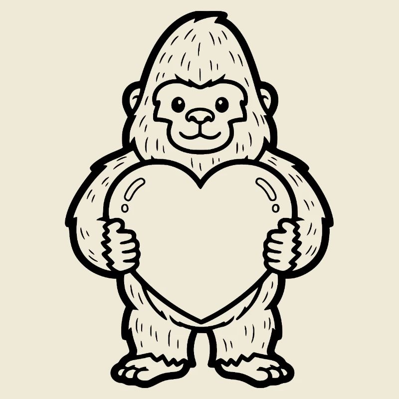 Gorilla with a heart – strong and loving at the same time