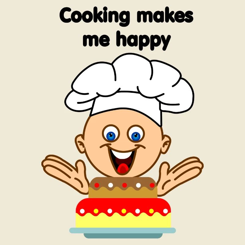 Baking cake makes me a cheerful cook