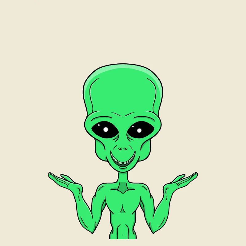 Un extraterrestre vert dans le doute