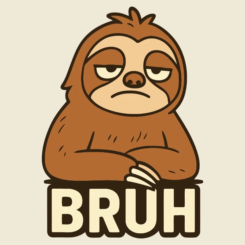 Conception de t-shirt décontracté Sloth Expression