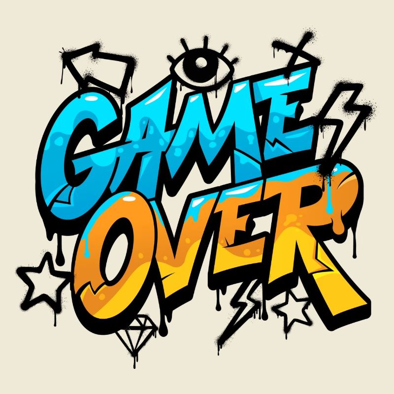 Game Over Graffiti Splash Tee