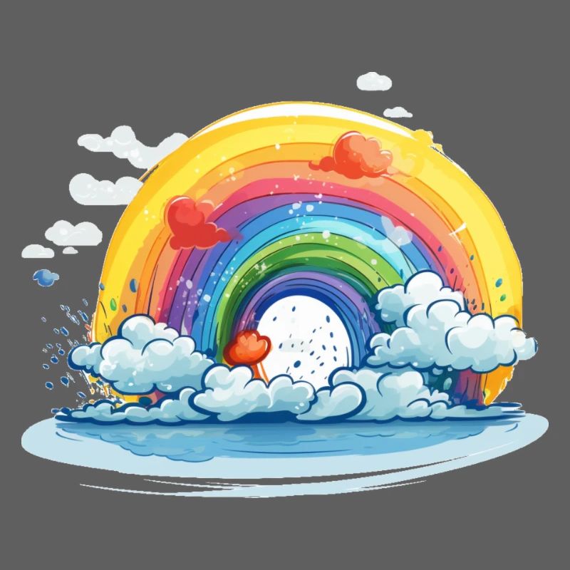 Rainbow with clouds
