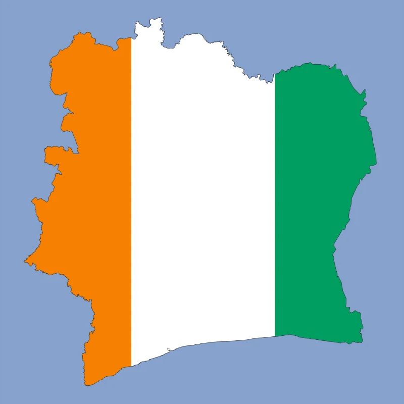 Stylized tricolor ivory coast map