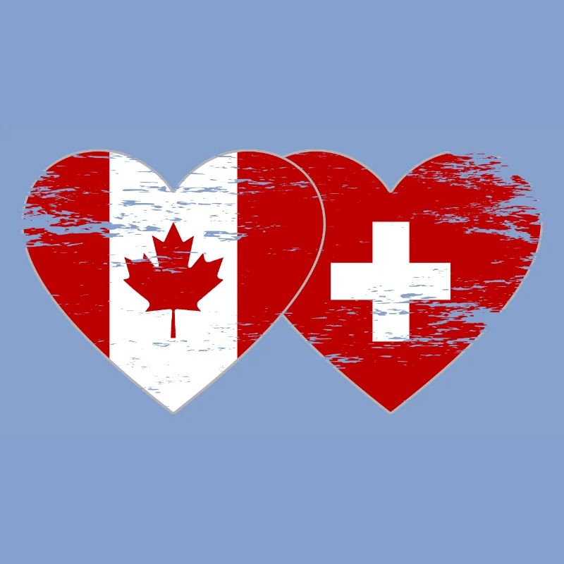 Cœur du drapeau Canada Suisse utilisé