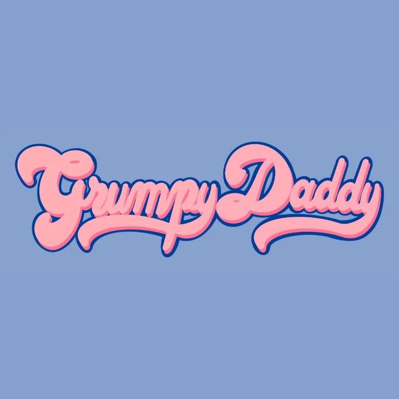 Grumpy Daddy Retro Script - Farbe "Bubble Gum"