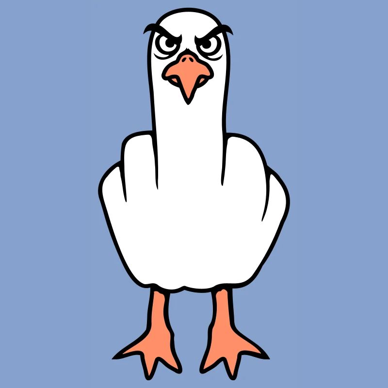 Mouette majeur insulte doigt puant vilain