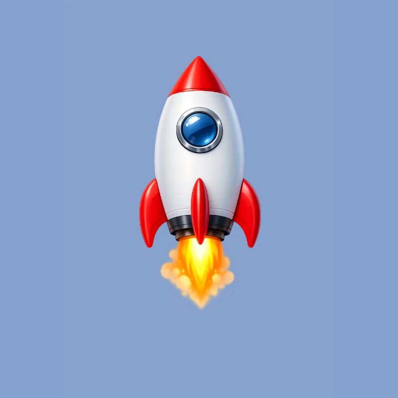 Cheerful Rocket Retro Design