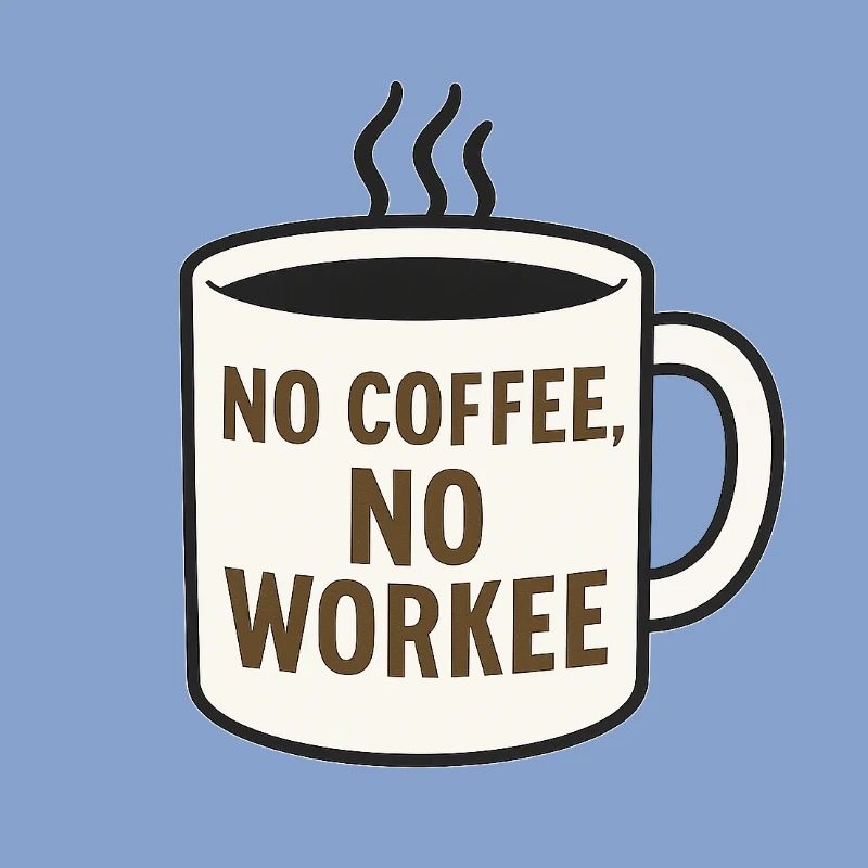 Humorous coffee mug with slogan