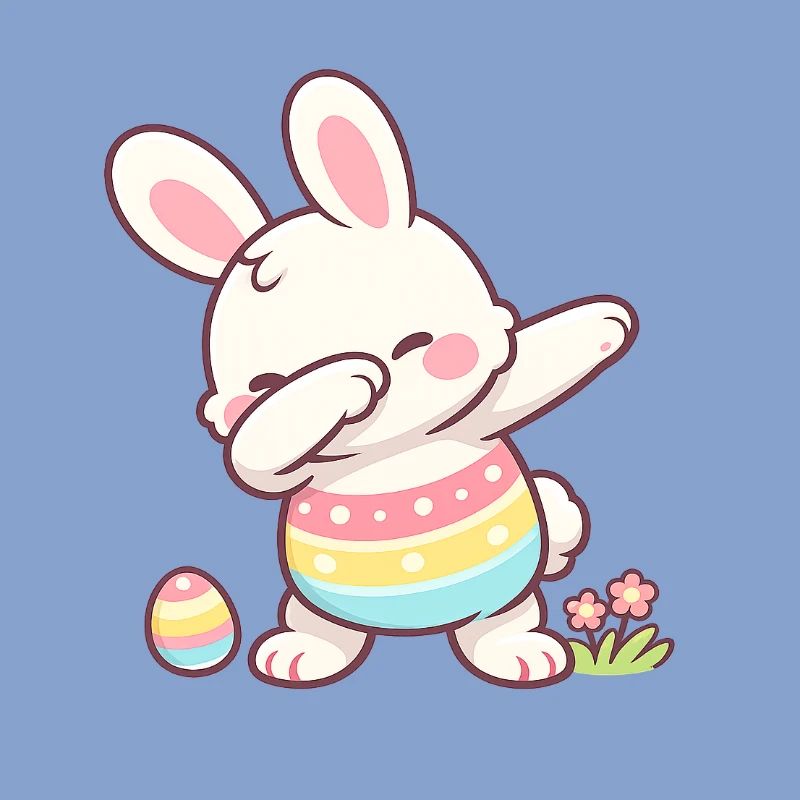 Dabbing Easter Bunny – Cute Kawaii Easter Motif
