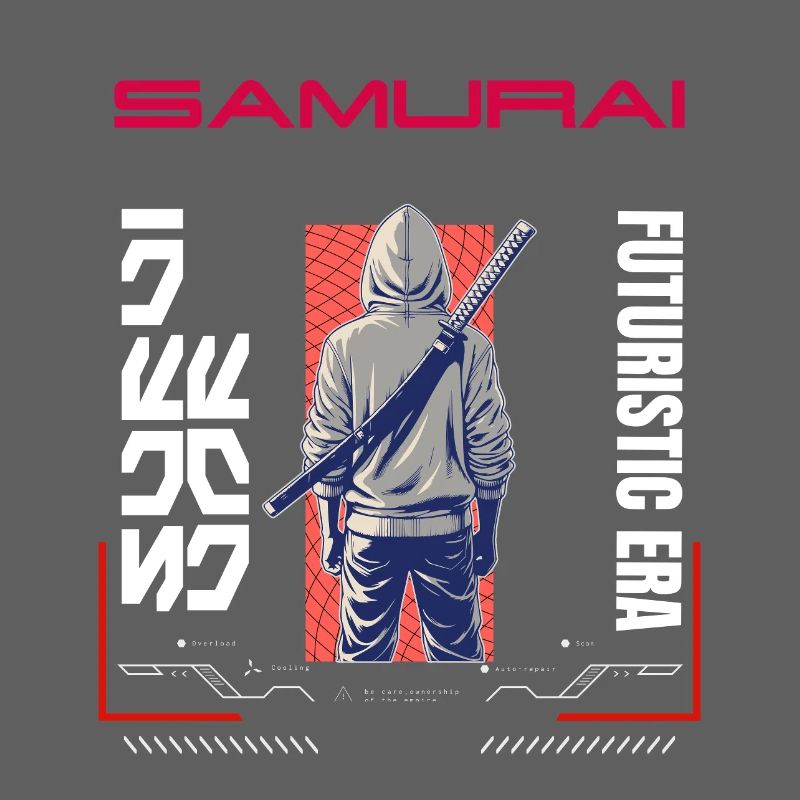 Lame de sweat à capuche samouraï