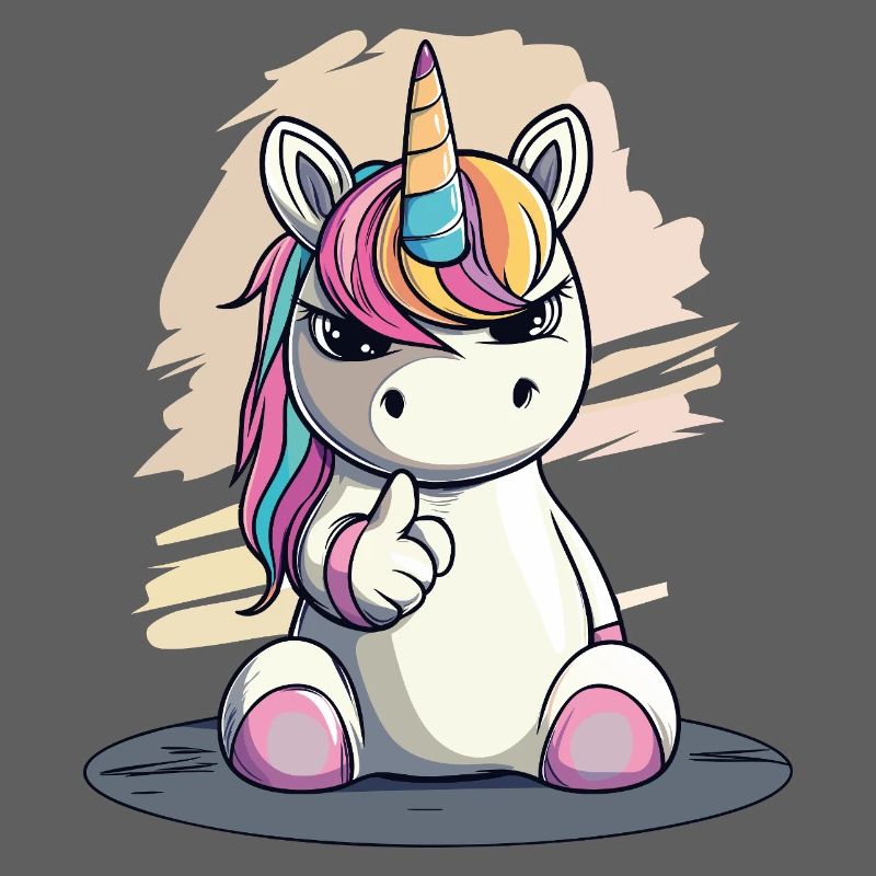 Licorne effrontée avec index – Mignon et cool