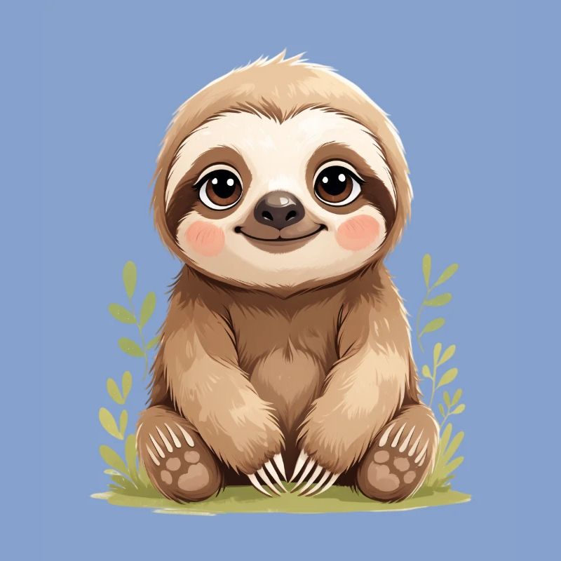 Cute Sloth Sitting