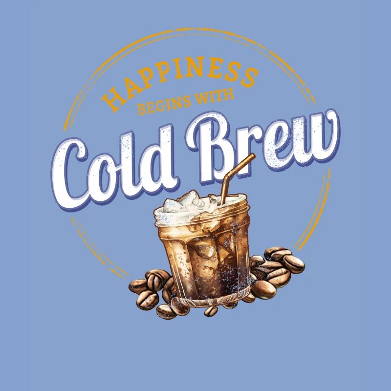 Cold Brew Vintage Kaffee Design mit Kaffeebohnen