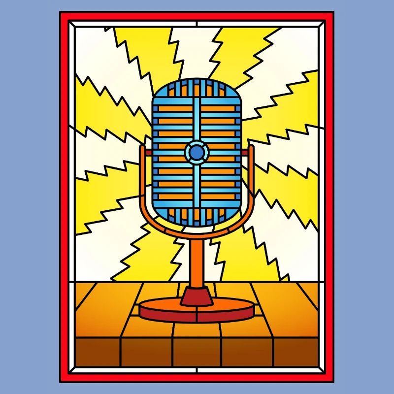Retro Microphone Lightning Burst