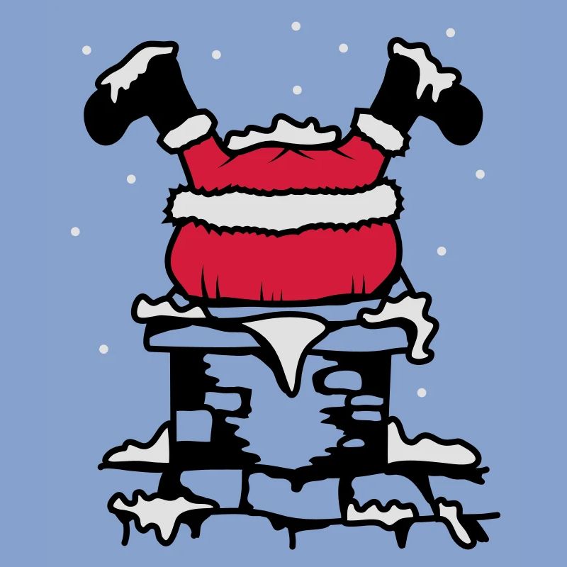 Le Père Noël coincé dans la cheminée