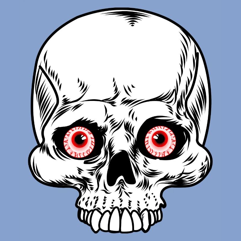 Skull skeleton with red eye balls
