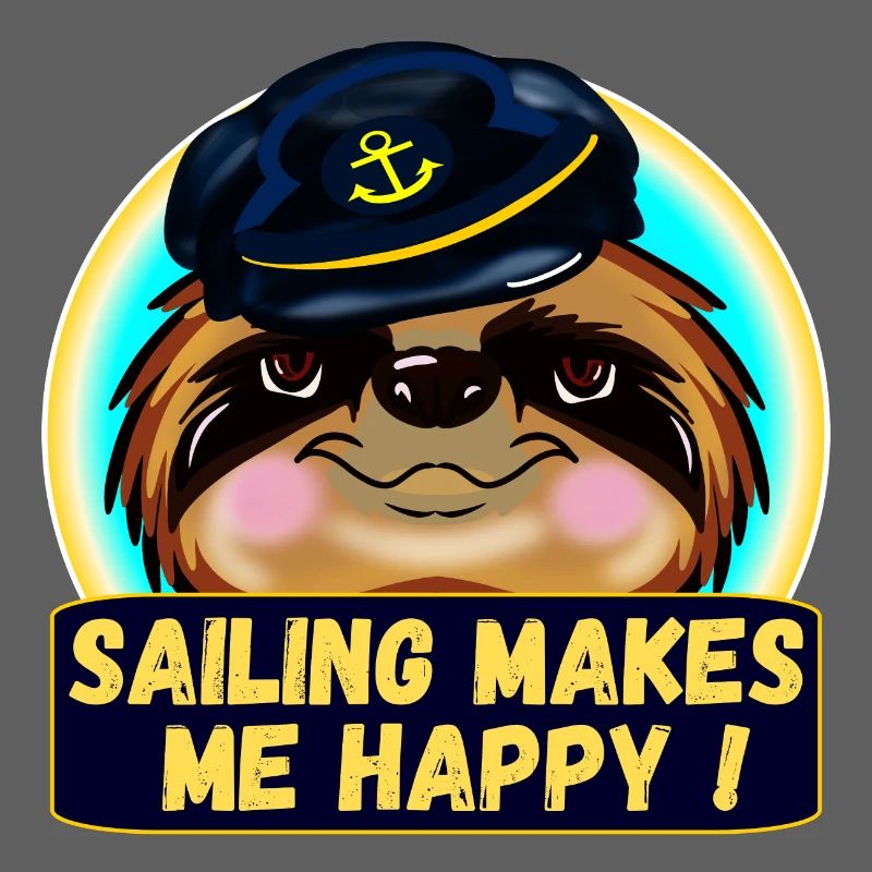 SAILING MAKES ME HAPPY SLOTH CAPTAIN