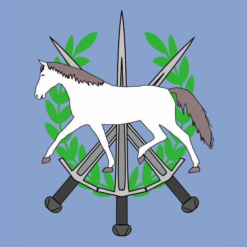Lorbeerkranz Ritter Schwerter Held Pferd Held