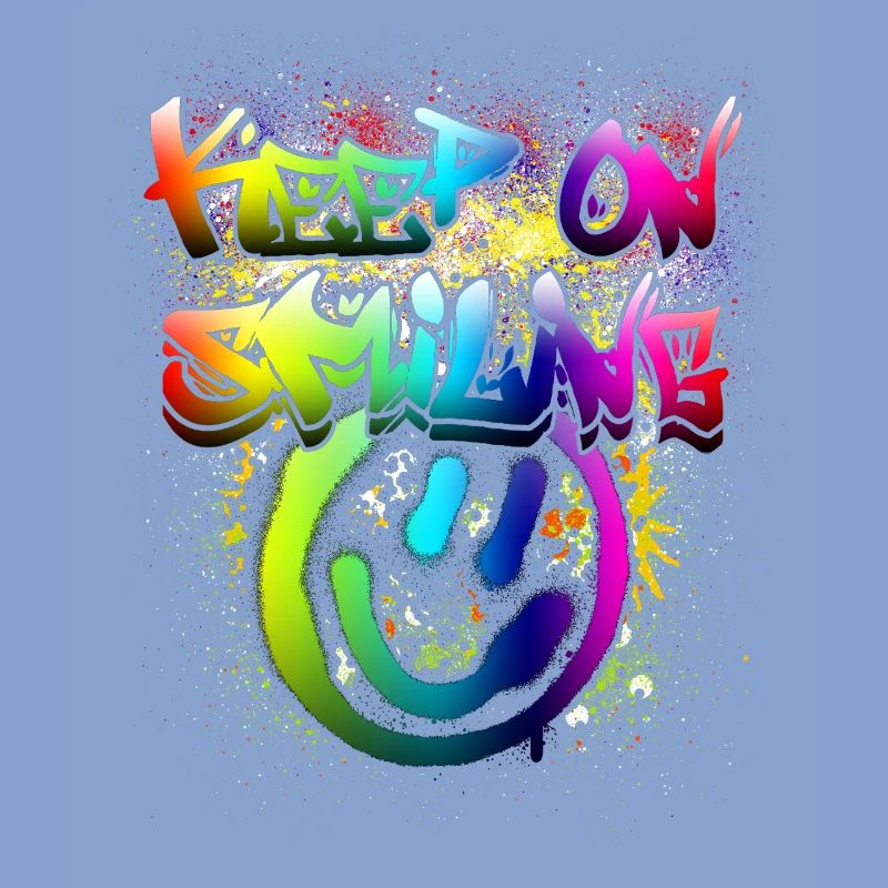 Conception de graffiti de visage heureux coloré