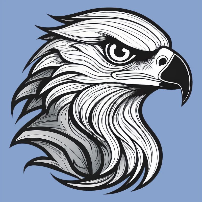 Expressionist eagle head-laying