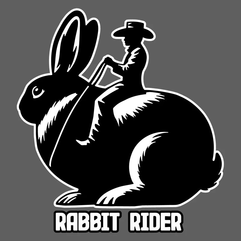 Rabbit Rider (Text hell - mit Kontur, 3-farbig)