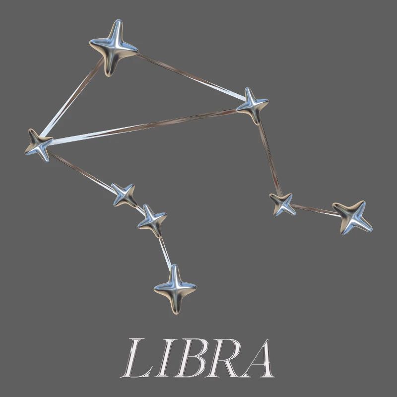 Libra Sternbild – Silber Minimal-Konstellation