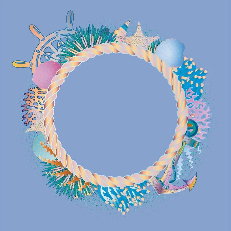 Maritime Rope Frame – with Corals & Shells