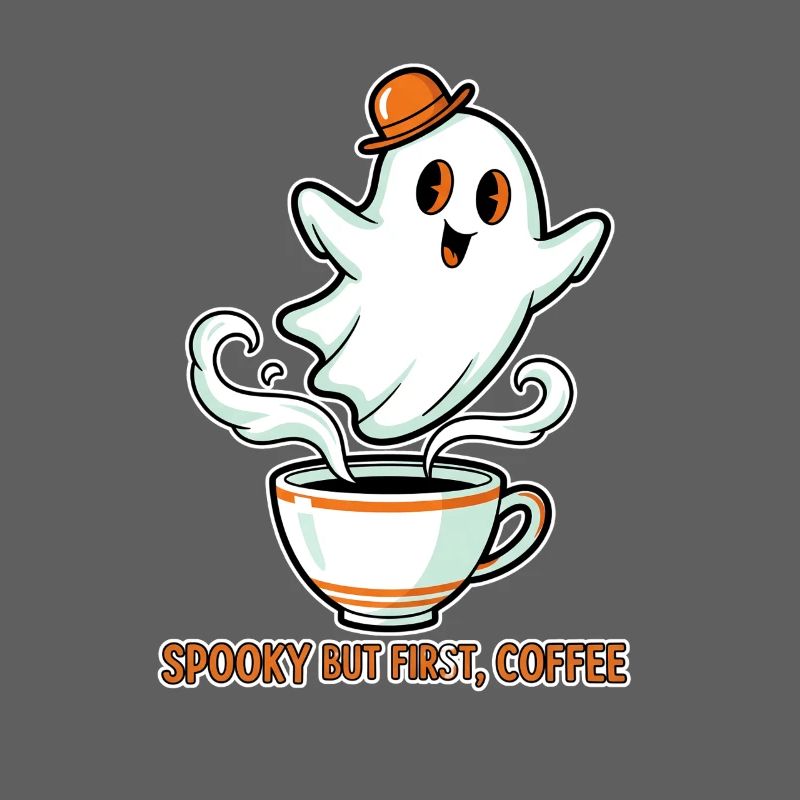 Spukiger Geist mit Kaffee