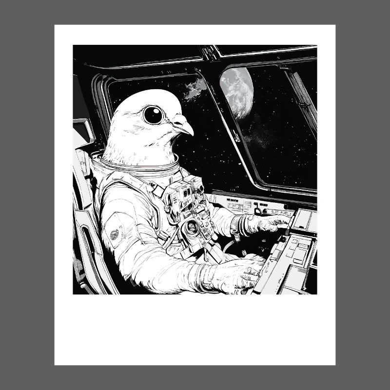 Pigeon de l’espace dans le cosmos des astronautes