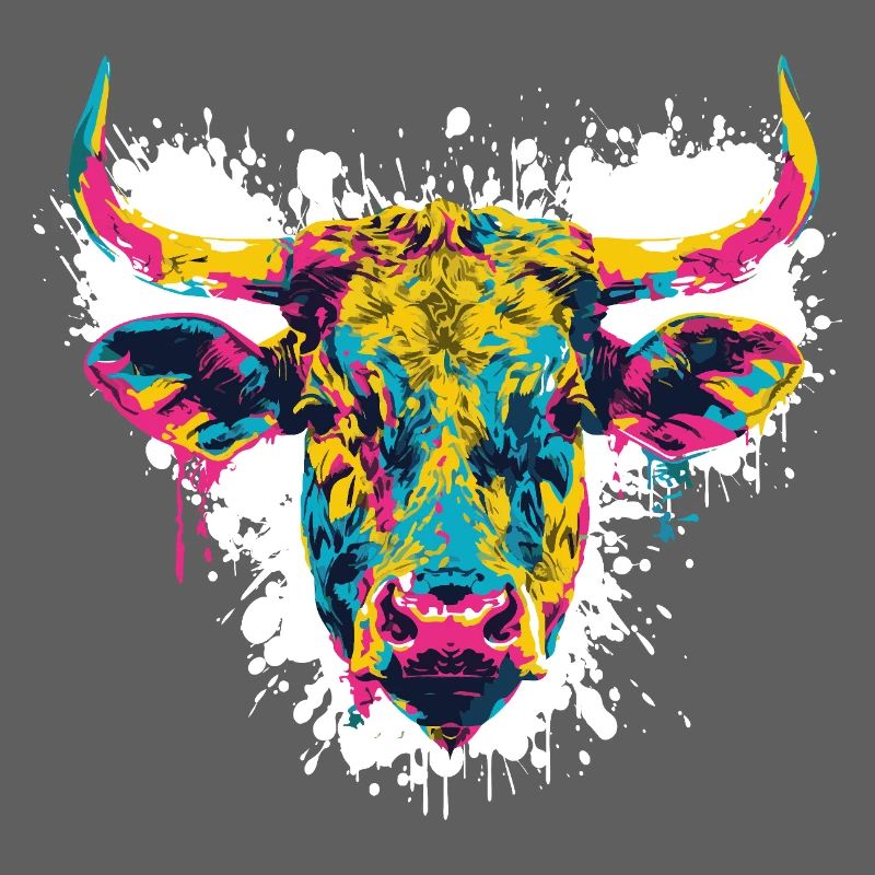 Cow Head Beef Paint Blobs