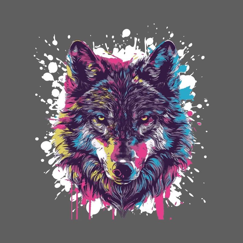 Wolf Tier Farbklecks