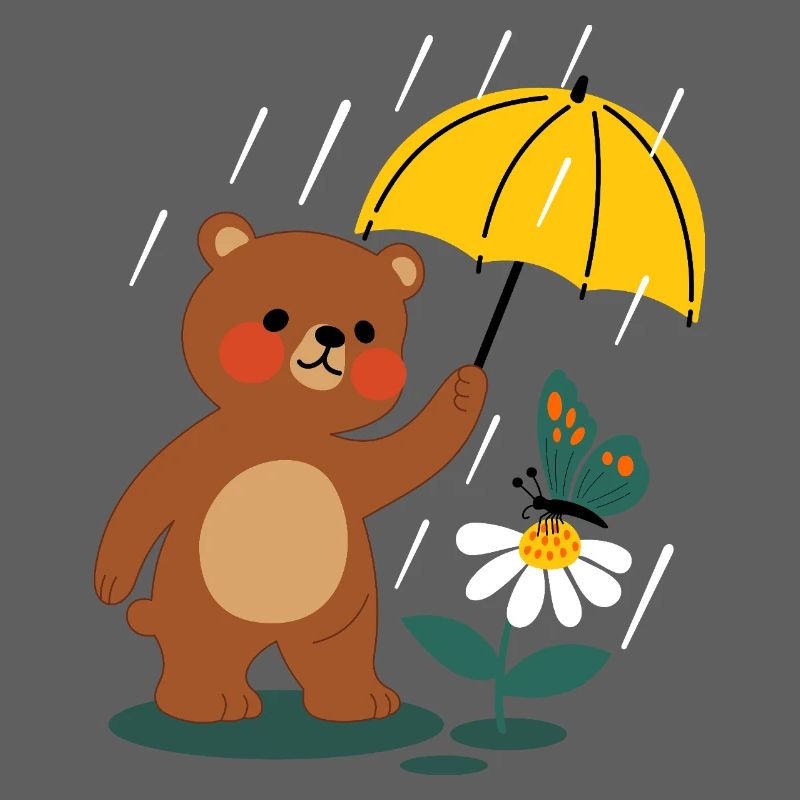 Bär mit regenschirm