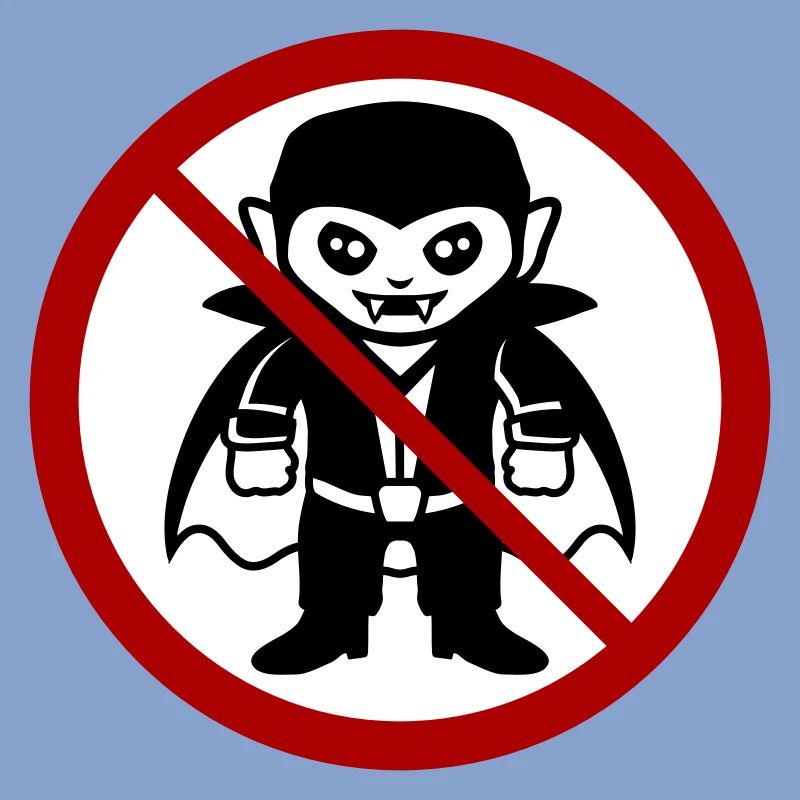 Pas un vampire ! Drôle de panneau d’interdiction Halloween