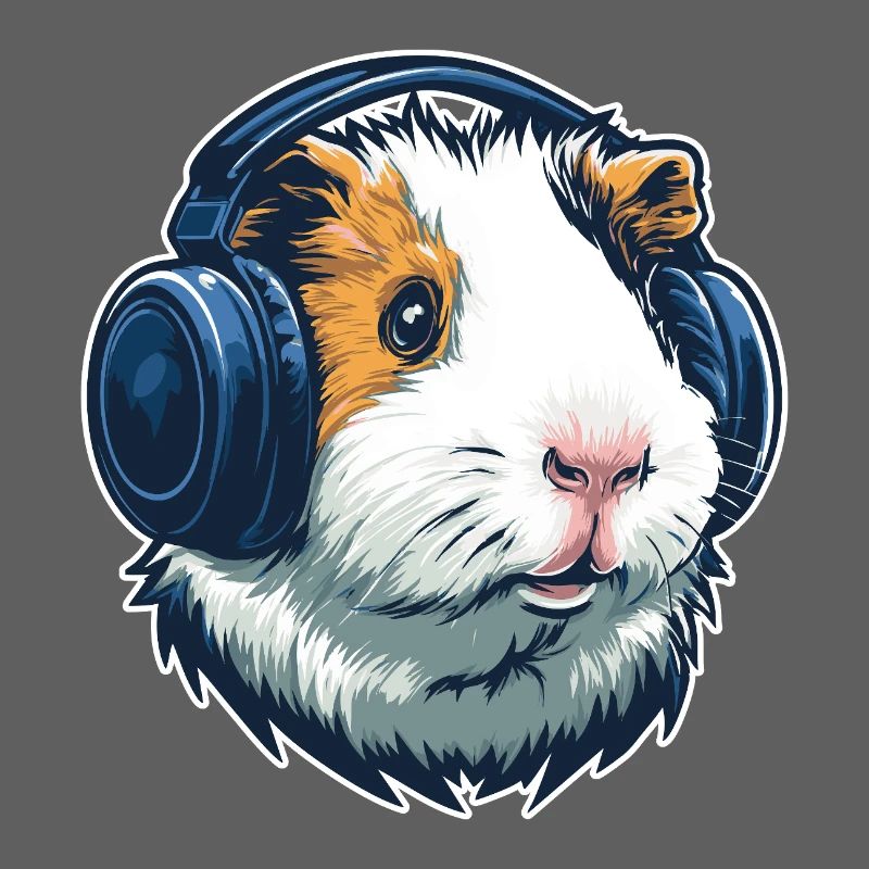 Cochon d’Inde avec casque | Conception musicale