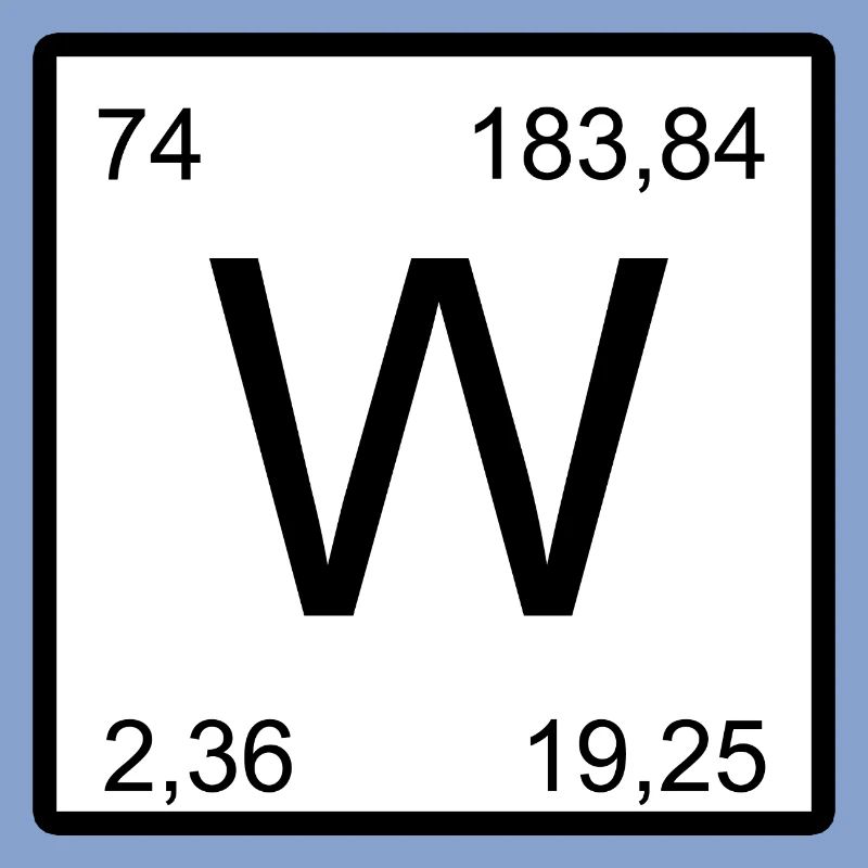 Symbole W de Wolfram dans la conception du tableau périodique