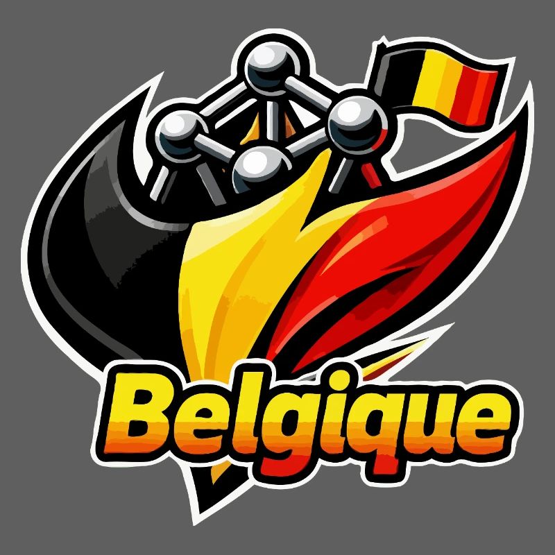 Drapeau et Electron de la Belgique