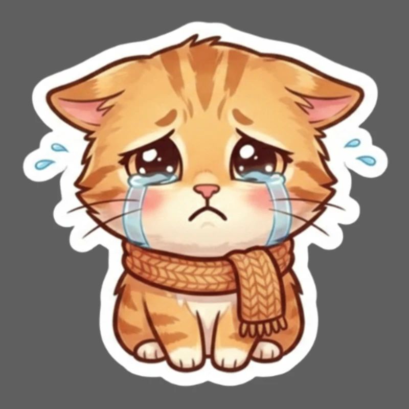 Chaton qui pleure avec une écharpe