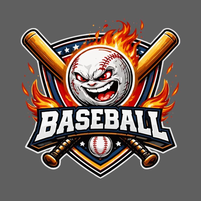 Flammendes Baseball-Maskottchen