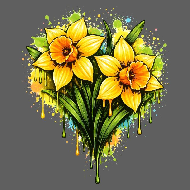 Daffodils in graffiti style