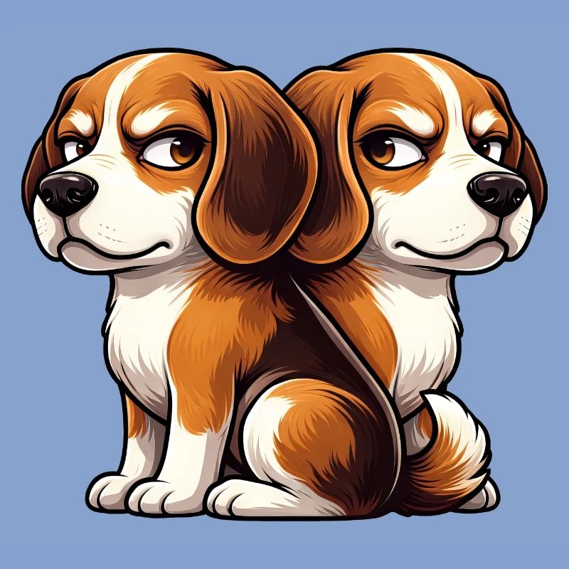 Amis de dessins animés Beagle mignons