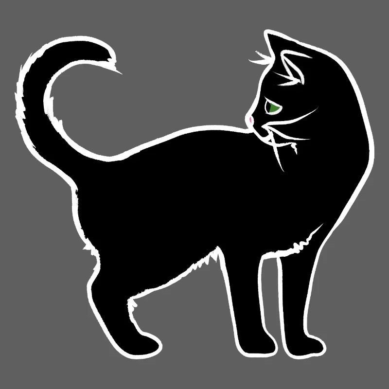 Silhouette minimaliste de chat blanc