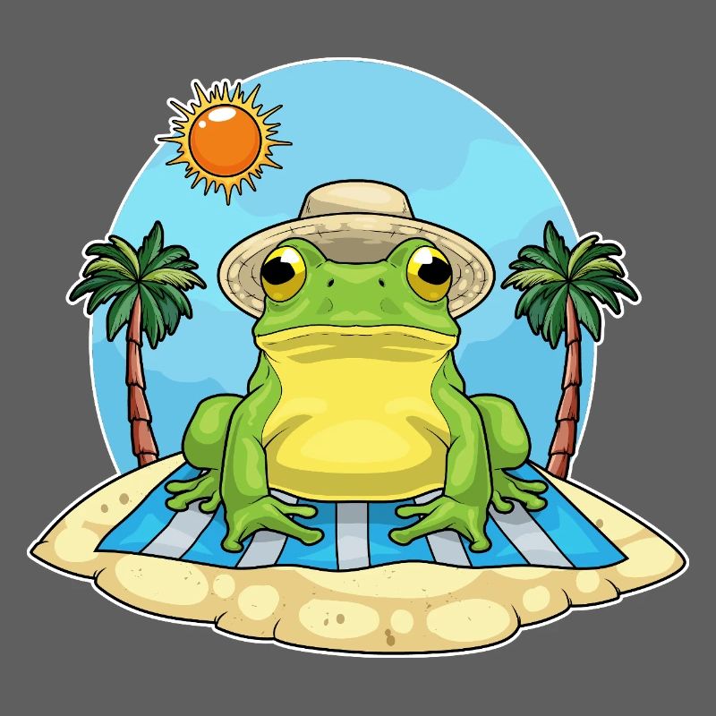 Frog Beach Palm Tree Summer