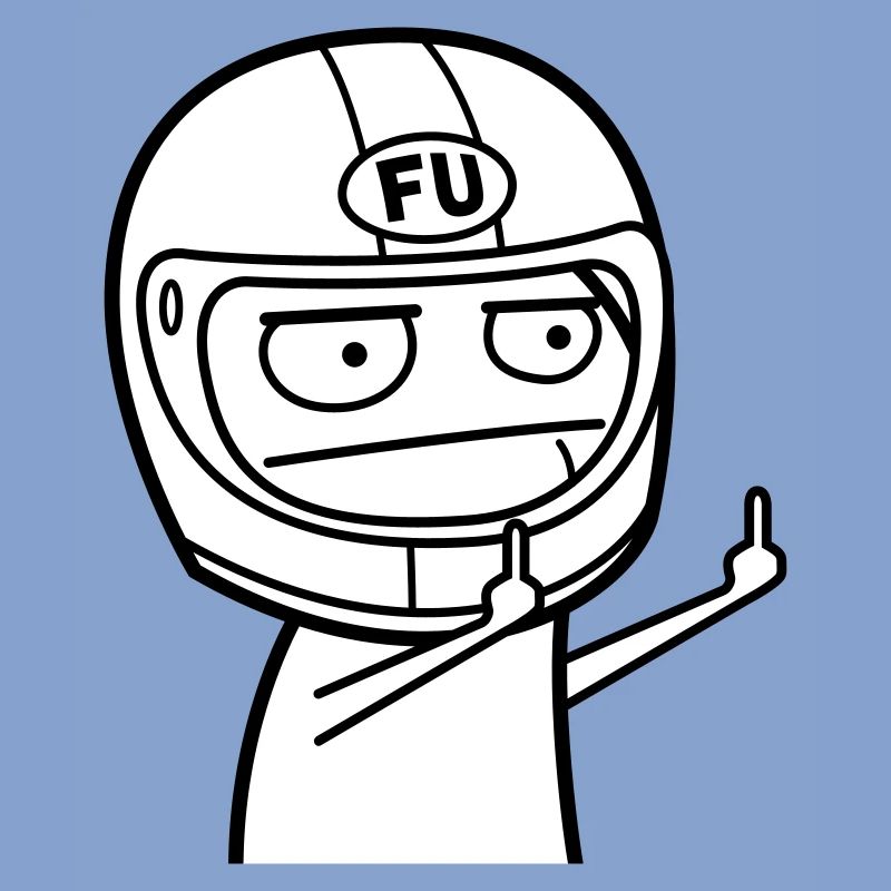 FU Meme avec casque de moto (les couleurs peuvent être changées)